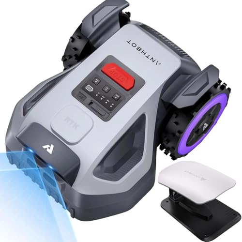 ANTHBOT M9 + Garage Pro (Separater Versand), Mähroboter ohne Begrenzungskabel mit NRTK-Navigation & Dual-Kamera, 1000 m², Schnitthöhe per App, KI-Hindernisvermeidung, Rasenroboter mit 45% Steigung