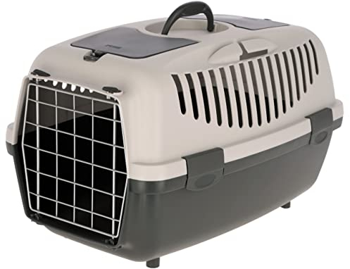 Kerbl Pet Katzen Transportbox Gulliver 3 Metalltür Streichelklappe Teilefach, 1 Stück (1er Pack)
