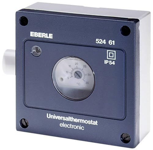 Eberle Allzweckthermostat mit Innenskala (elektronischer Temperaturregler, -15 – 15°, zur Wandbefestigung, Schutzart IP 54) 052461141410