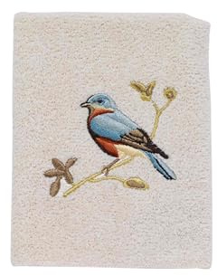 Avanti Linens - Washcloth, Soft & Absorbent, Nature Inspired Bathroom Decor (Gilded Birds Collection)