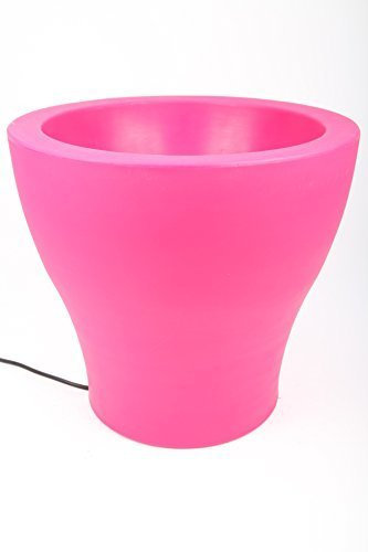 point-garden Beleuchteter Blumentopf aus Kunststoff, Pflanzkübel pink