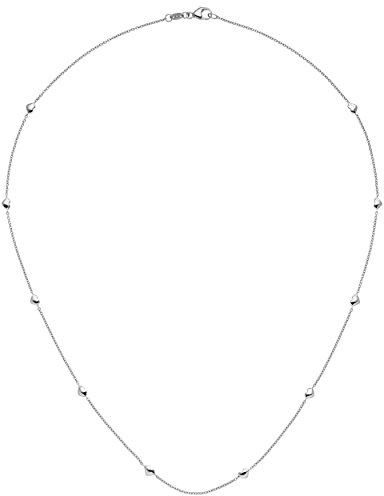Jobo Damen-Halskette aus 14 Karat 585 Weißgold mit kleinen Herzen 45 cm