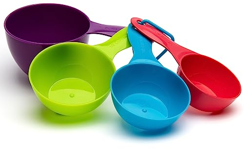 TIJAR® Measuring Cups, 4 Colorful Measuring Cups Set for Liquids & Dry Ingredients & General Kitchen Use, Perfect for Baking & Cooking, Multi Use Kitchen Essentials