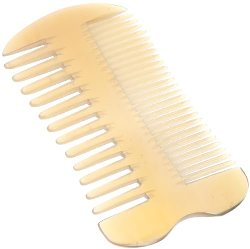 Ochsenhornkamm, handgefertigt, doppelseitig, grobe Zinken, Taschenhornkamm, antistatisch, Massagekamm, Haarpflegekamm für Männer, Frauen, Erwachsene