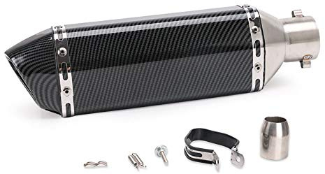PACEWALKER 38-51mm 1.5-2Einlass Slip On Auspuff Schalldämpfer für Motorrad mit abnehmbaren DB Killer für Street Bike Motorrad Roller Yamaha Suzuki (Kohlefaser-Stil)