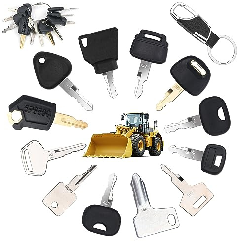 URAQT 12 Pezzi Kit Chiavi di Accensione, Chiavi di Accensione di Ricambio, Chiave di Accensione Set, per Bulldozer Attrezzature Pesanti Veicoli da Costruzione Livellatrici Apripista Terne