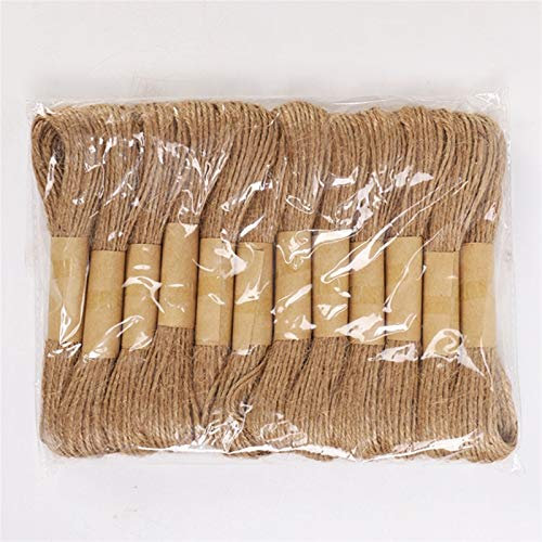 Zkenshan-Spago da giardino 1mm 12 Colori Corda di canapa Corda di canapa Isesia Stringa di spago per FAI DA TE Guasto in mano Artigianato Regalo Imballaggio Party Decorative Brega Cavo, fibra di iuta