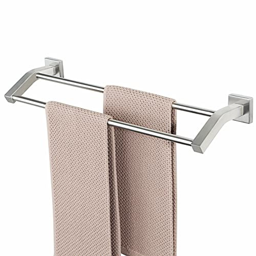 Alise Bath Double Towel Bars Towel Racks for Bathroom,Wall Mount Towel Holder Heavy Duty SUS304 Stainless Steel Towel Hanger Towel Rail,Brushed Nickel,20 Inch