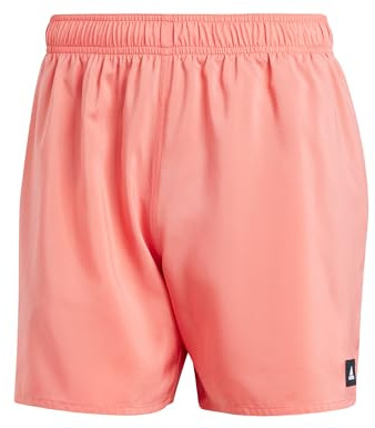 adidas Uomo Solid CLX Short-Length Swim Shorts, Preloved Scarlet/White, XL