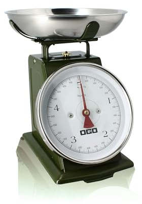 OGO LIVING - Báscula de cocina mecánica - 7915023 - pesa hasta 5 kg, graduación 20 g - caqui