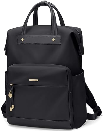 GOLF QUALITY Rucksack Damen, Herren Schulrucksack 15,6 Zoll Laptop Modern Unisex Rucksack mit Laptopfach Casual Daypack für Hochschule Reise Arbeit Schulranzen Cityrucksack Schwarz