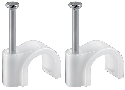 Goobay 17082 Kabelschelle für Kabel mit Kabeldurchmesser bis max. 10,0 mm weiß (100 Stück) (Packung mit 2)