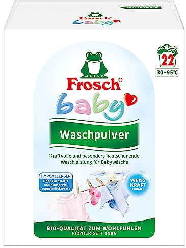 Frosch Baby Waschpulver, hypoallerne Rezeptur mit Kamilleauszügen, für Allergiker und Babies