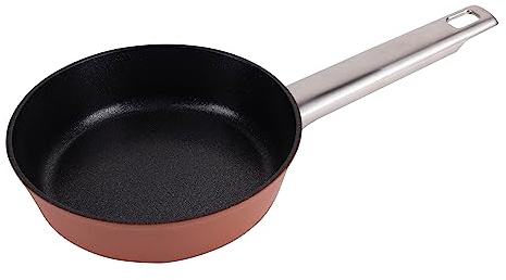 San Ignacio Agros - Sartén de 16cm - Fabricado en Aluminio Forjado - Interior Whitford Quantanium - Recubrimiento Negro - Exterior En Color Terracota - Inducción - Mango Largo De Chapa Lisboa