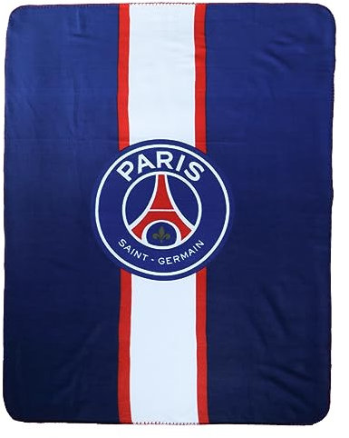 OMYDREAM PSG 2023 Plaid imprimé 110x140 cm Paris-Saint-Germain | Oeko-TEX | Bleu