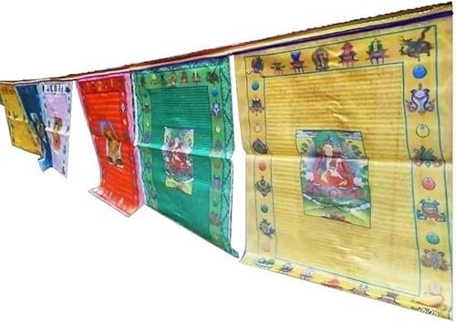 Prayer Flags Outdoor,Tibetan Decorations, Tibetan Buddhist,Colour Prayer Flags Wind Horses,Hand Made Meditation Yoga Flags,3 Meters 10 Pieces(30 * 36cm) (Color : 1pcs) (Color : 5pcs)