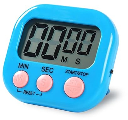 Multi-functional Digital Kitchen Timer - ABS material, loud alarm, large numbers, cooking timer, convenient storage, back with plastic magnetic heel stand (blue)