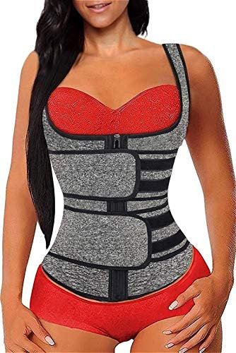 WEITING Damen Schlankheitsgürtel Taillentrainer Shaper Mieder Korsett Schlankheitsgürtel Corse Body Shaper Saunaanzug (Color : Gray, Size : 3XL)