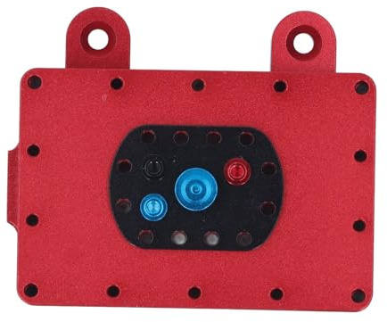 Caja Receptora RC de Aleación de Aluminio Resistente Al Agua para Coches RC 1:10, Caja Receptora de Pila de Combustible a Escala de Aluminio (Rojo)
