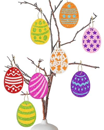 Vesone Egg Ornament | Easter Eggs Painted Ornaments - Egg Shapes Slices Easter Egg Banner For Window, Door, Gift Box