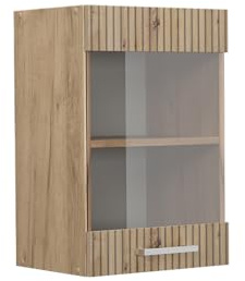 Vicco Küchenglasschrank R-Line, Artisan-Eiche, 40 cm | 1 Tür · 1 Einlegeboden · Tiefe – 31 cm · ✓ Frei kombinierbar · ✓ Alles im Blick