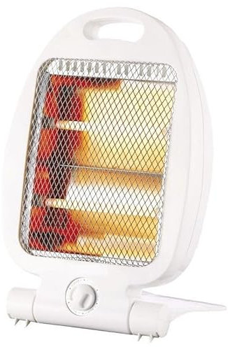 UBOON - Calefactor Halógeno Pequeño, Estufa Eléctrica de Cuarzo Portátil, 2 Niveles de Temperatura, Bajo Consumo, Calentamiento Rápido, Ideal para Baño, Sistema de Seguridad (Redondo)