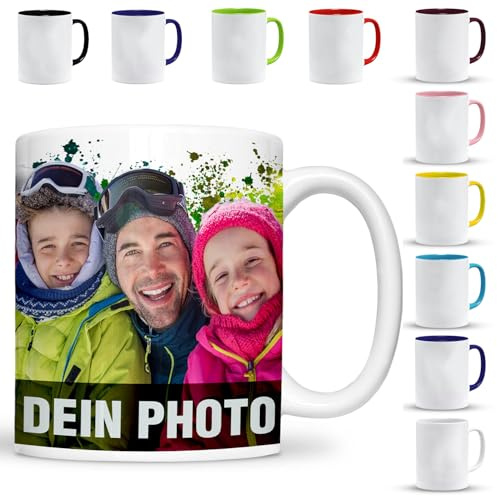 Tasse personalisiert | Personalisierbar mit eigenem Foto Bedrucken | Text und Schrift | Fototasse | Werbetasse | Firmentasse | mit logo (Weiß)