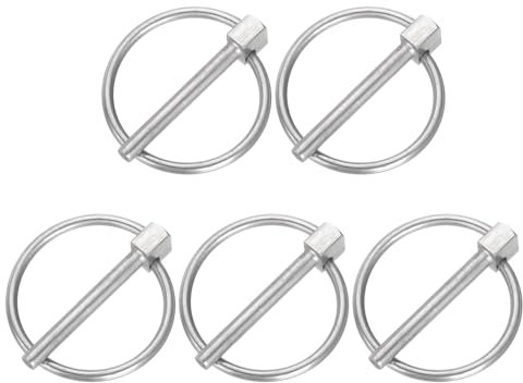 QUARKZMAN Perni Scatto Rotondi Acciaio Inossidabile, 5pz 3/16 x 1-1/2 per Barche, Kayak, Canoa, Rimorchio, Carrello, Camion, Tosaerba, Argento