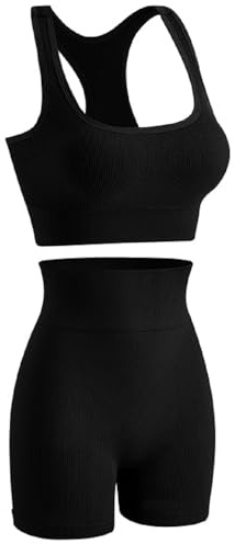 Havejoy Conjunto Deportivo Mujer Fitness Verano Moda Chandal Dos Piezas Leggings Shorts y Camiseta Tirantes Crop Top Sin Mangas Traje de Gimnasia Ropa Malla para Running Yoga Pilates Danza Sweatsuit