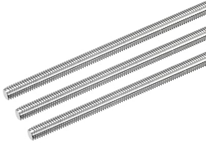 QUARKZMAN 3 Stück Gewindestange M6 x 400mm Vollgewindestange 304 Edelstahl V2A Gewindestangen A2 Metrisch Gewindebolzen VA Gewindestab Rechtsgewinde Gewindestift