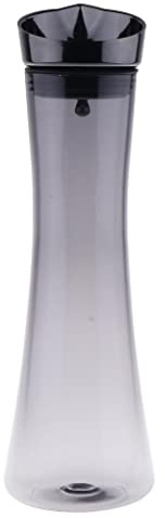 Water Juice - Jarra de cristal para bebidas de leche y té helado, 1 L, color negro