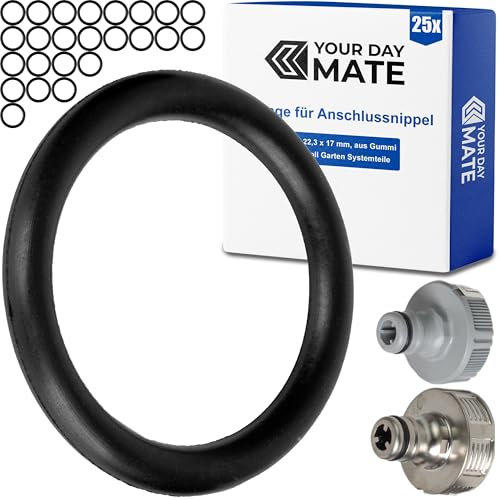 Set di O-ring di ricambio, 25 pezzi, per sistemi a innesto da giardino G 3/4 pollici, compatibile con Gardena 26,5 mm, 18201, 18241, 938, 15280, gomma, Ø 22,3 x 17 mm