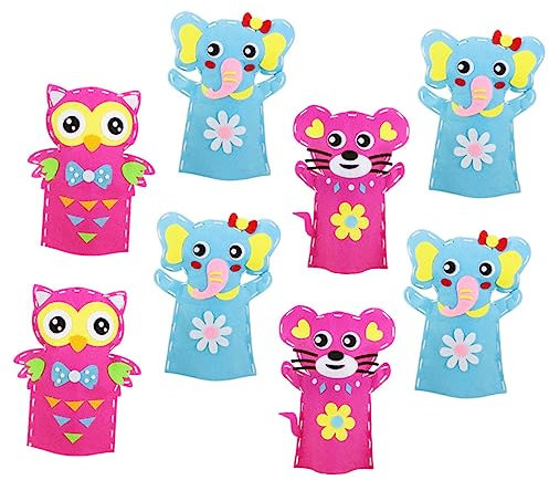 VICASKY 8sätze Junge Mädchen Handpuppen DIY Stoffpuppen Lernspielzeug Interaktive Handpuppen Bastelset Für Junge Mädchen Hand-Augen-koordination Feinmotorik Übung