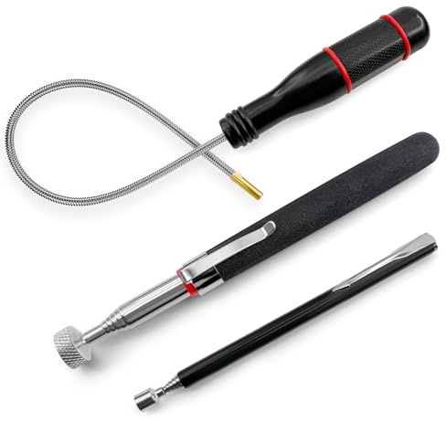 3 Stück Magnet Teleskopstab Magnetheber 1.5LB,3LB,10LB Extra Stark | Robust und Langlebig,Teleskopstange,Flexibler Magnetheber zum Aufnehmen Kleinen Teilen, Metallgegenstände, Autoteilen