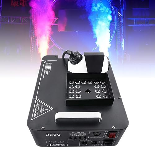 ZYGPH Machine à fumée RVB 1500 W avec contrôle DMX ; Machine à Effets de scène 24 LED avec télécommande, idéale pour Les fêtes, Mariages, salles de Danse et événements, Design à Jet Vertical