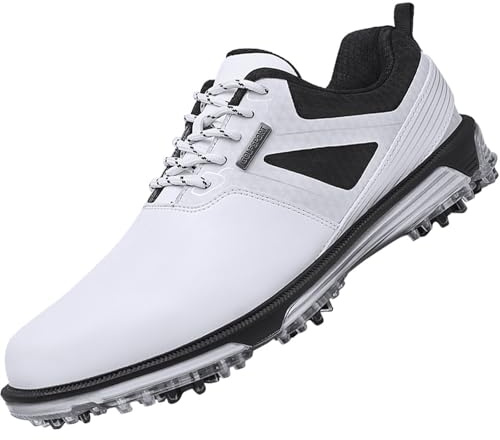 ULTIANT Zapatos de Golf para Hombre, Impermeables, Transpirables, Cordones, Zapatos de Entrenamiento