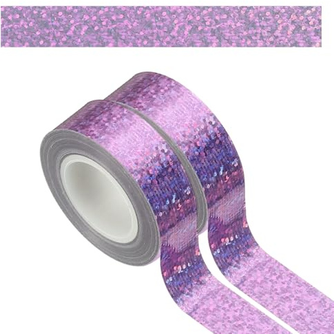 PATIKIL 2 Rollos De Cinta Prisma Cinta Decorativa Color Lila Claro
