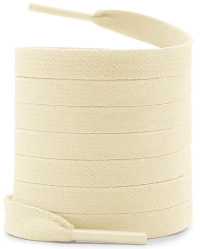 WEGOODZF Platta vaxade skosnören: 2 par 8 mm breda bomullsvax skosnören för stövlar, 05 beige, 35 inch (90CM)