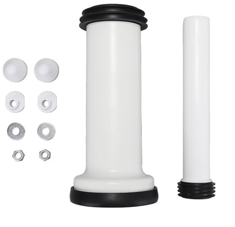 Entgoinggo Toilet Pan Connector, WC Frame Pan Connection Pipe Set With Drain And Flush Pipe, Union Nuts, Rubber Rings, Screws And Cover