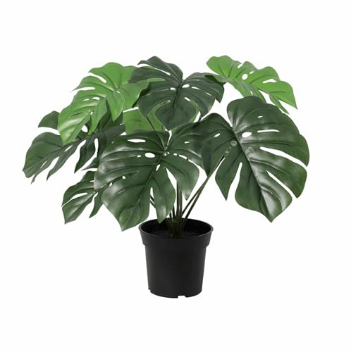Monstera Deliciosa Kunstpflanze 45cm – Fensterblatt Deko Pflanze | Pflegefrei, Für Wohnzimmer, Für Büro, Für Fensterbank