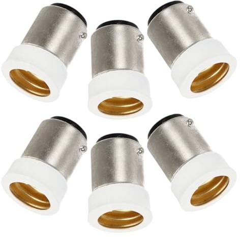 ibasenice 6 Pièces Convertisseur de Douille D'éclairage B15d vers E14, Douille de Réparation de Lampe en Cuivre, Adaptateur B15d à E14, pour Espaces Commerciaux et Maisons