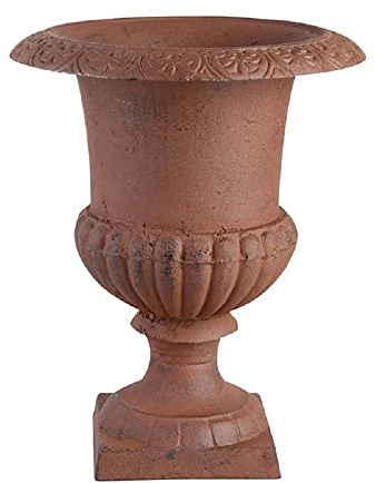 Esschert Design Blumentopf, Übertopf Französische Vase, Amphore auf Sockel, Größe S, ca. 17 cm x 17 cm x 22 cm Anzahl: 1 Stück