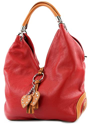 modamoda de 330 Damen Leder Nappaleder Wildleder Schultertasche Henkeltasche groß handmade in Italy