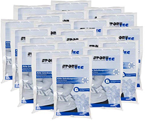Sport-Tec 20x Sofort-Kältekompresse/Einwegkompresse – Aktivierbare Kühlkompresse für unterwegs, Einmalkompresse bei Prellungen, Verstauchungen, Sport & Erste Hilfe, 13,5x22 cm, 280 g