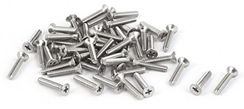 sourcing map 50 Stück Phillips Senkkopfschrauben M1,6x 8mm Edelstahl 316 Flat Head Maschinenschrauben Flecke Kreuzschlitzschrauben