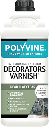 Polyvine Decorators Varnish Dead Flat – Water Resistant Clear Varnish with UV Protection - Seals and Protects Emulsion, Acrylic Paint, Wallpaper, Wood, Furniture, Plaster & Fabric, 2L
