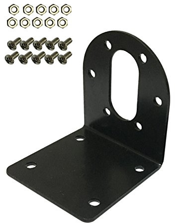 Schwarze 37 mm Gleichstrom-Getriebemotoren-Halterung, Eisen-Anti-Rost-Getriebe, L-Form, fester Sitz, Getriebereduzierungsmotorhalter