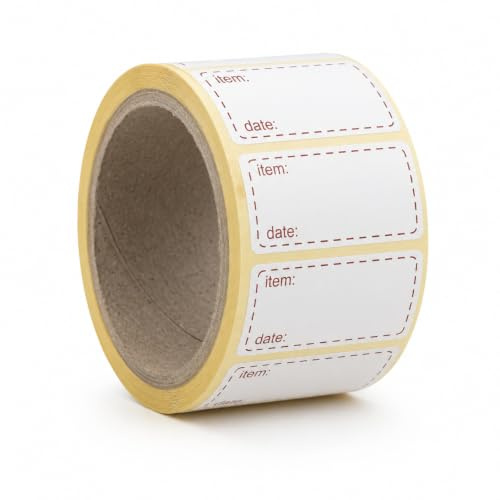 Palucart® Klebeetiketten-Rolle zum beschriften für Gefrierschrank 500 Gefrieretiketten 50x25 Selbstklebende Haushaltsetiketten für Lebensmittel