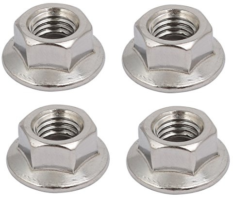 sourcing map 4Stk. Links Hand Flanschmuttern 304 Edelstahl M10x1,5mm | Metrische Gewinde