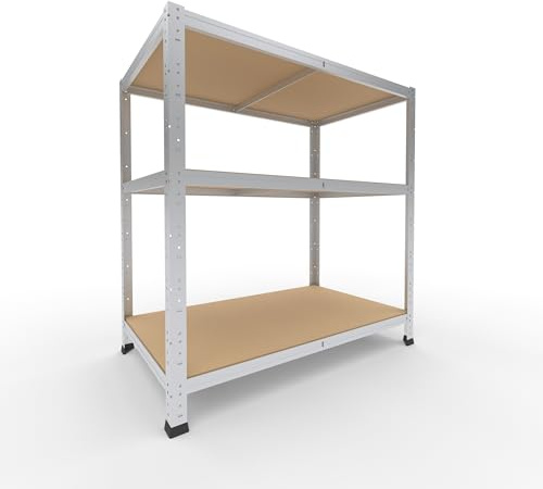 shelfplaza Home 100x100x60cm Schwerlastregal verzinkt mit 3 Böden x 175kg | Kellerregal · Lagerregal · Metallregal · Regale für Kellerraum · Steckregal · Abstellraum Regal